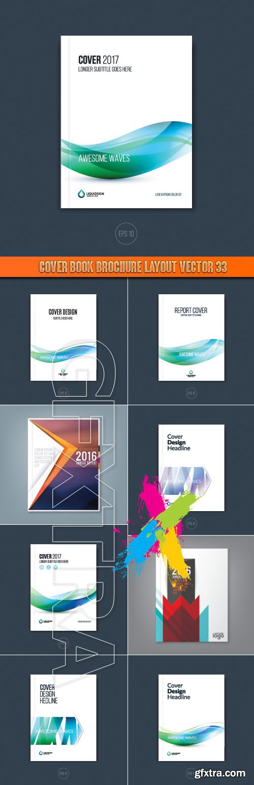 Cover book brochure layout vector 33