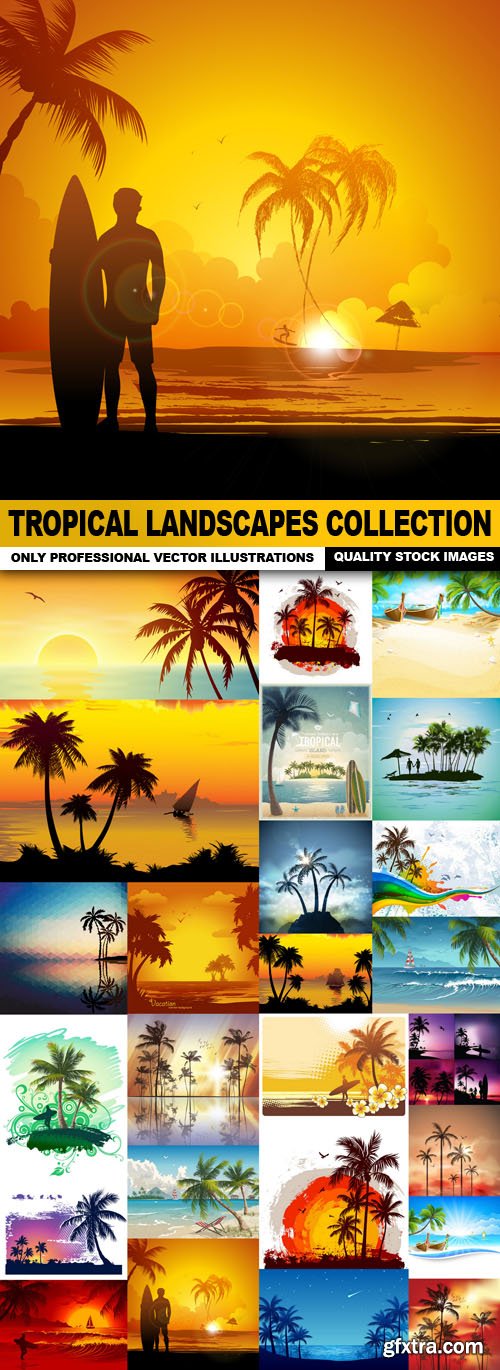 Tropical Landscapes Collection - 25 Vector