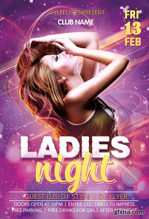 Ladies Night PSD Flyer Template + Facebook Cover