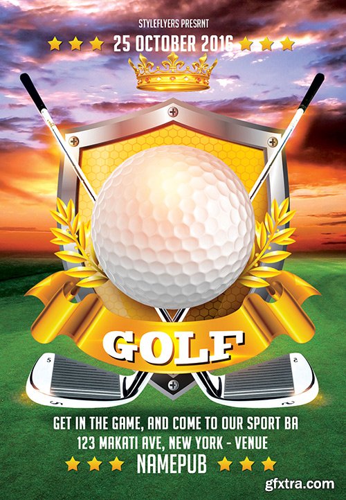 Golf Sport Flyer PSD Template + Facebook Cover