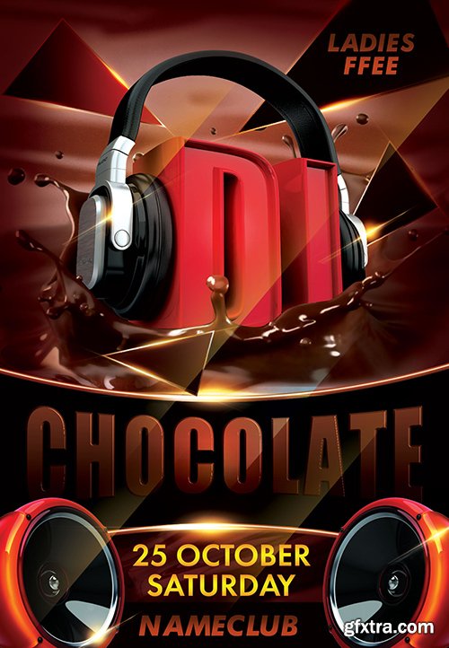 Dj Chocolate PSD Flyer Template + Facebook Cover