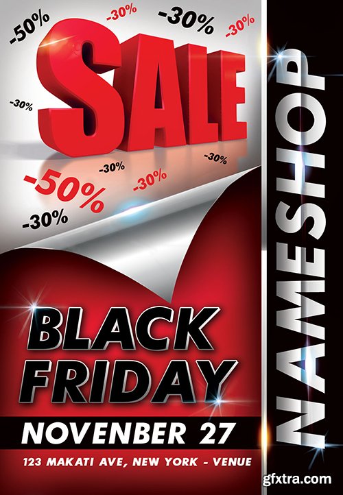 Black Friday Flyer PSD Template + Facebook Cover