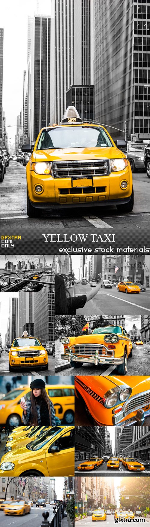 Yellow Taxi - 10 x JPEGs