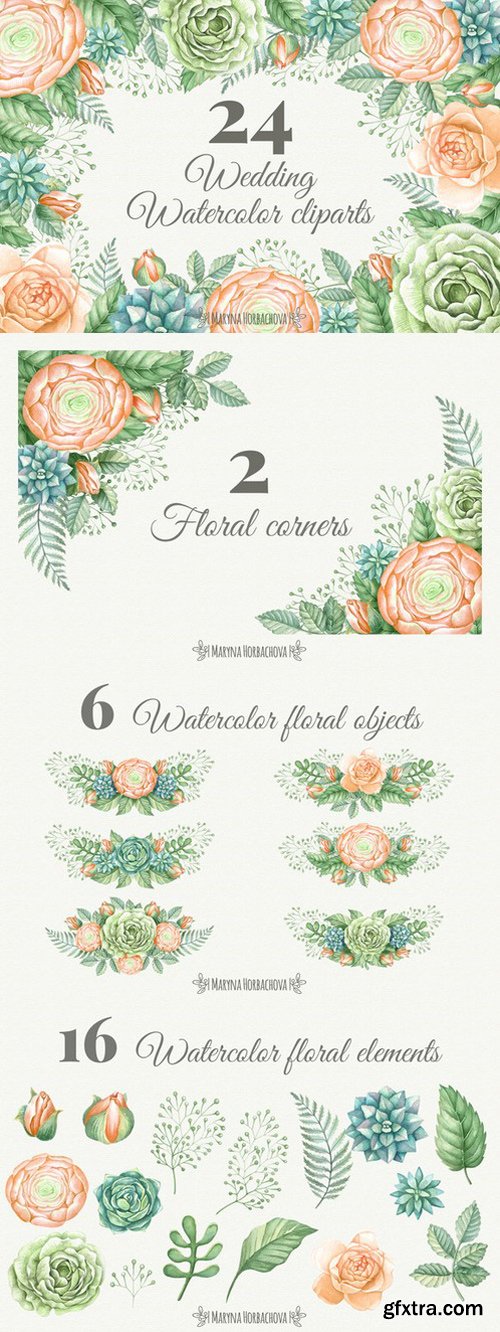 CM - Wedding watercolor cliparts 572515