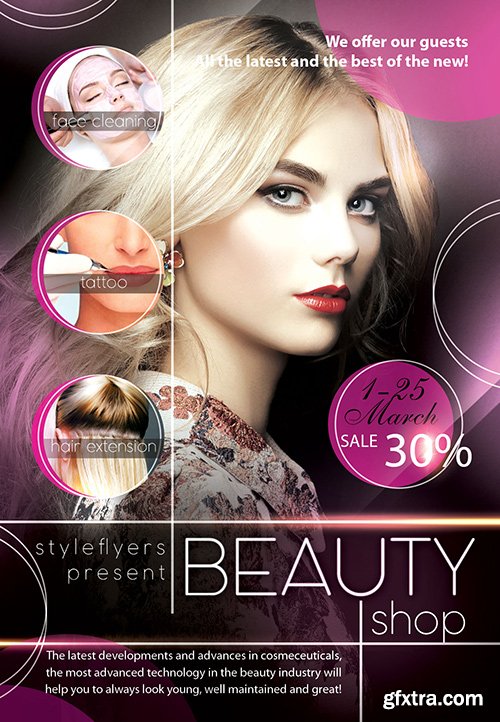 Beauty Shop PSD Flyer Template + Facebook Cover