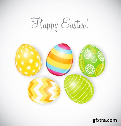 Easter Egg Collection Easter holiday gift card vector image 25 EPS