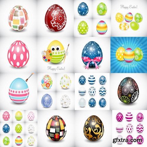 Easter Egg Collection Easter holiday gift card vector image 25 EPS