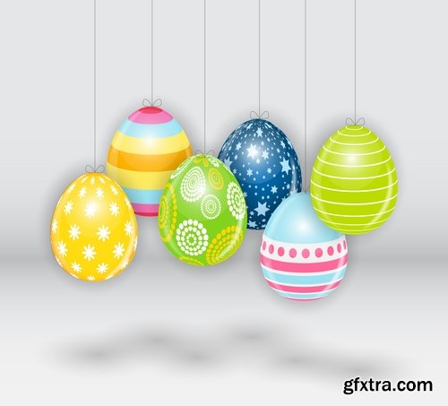 Easter Egg Collection Easter holiday gift card vector image 25 EPS