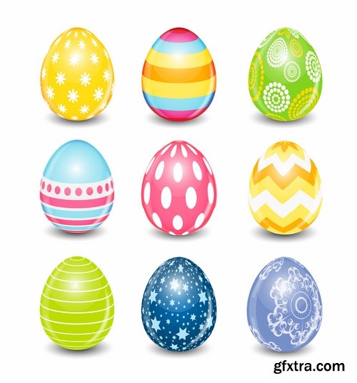 Easter Egg Collection Easter holiday gift card vector image 25 EPS