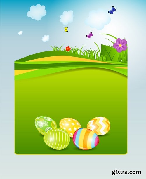 Easter Egg Collection Easter holiday gift card vector image 25 EPS