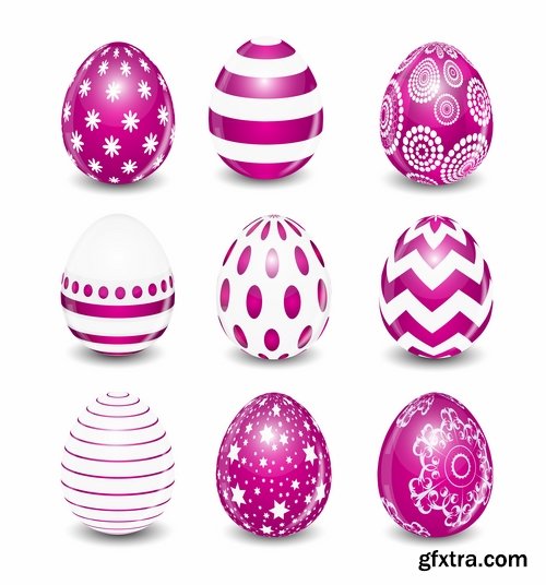 Easter Egg Collection Easter holiday gift card vector image 25 EPS