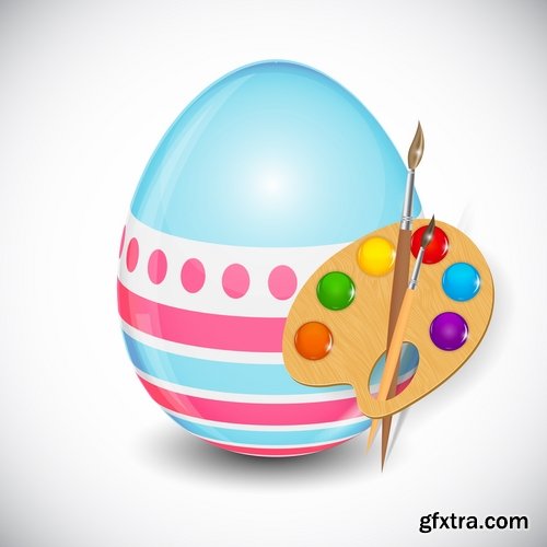 Easter Egg Collection Easter holiday gift card vector image 25 EPS