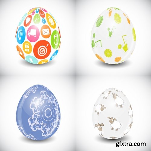 Easter Egg Collection Easter holiday gift card vector image 25 EPS