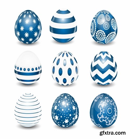 Easter Egg Collection Easter holiday gift card vector image 25 EPS