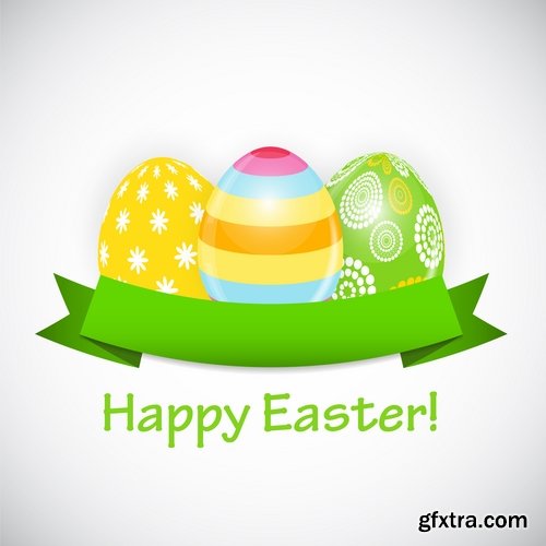 Easter Egg Collection Easter holiday gift card vector image 25 EPS