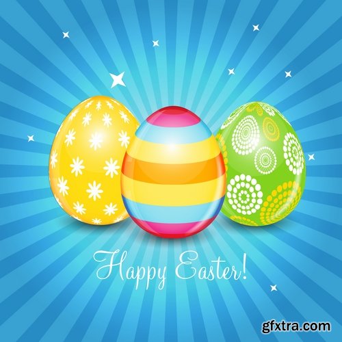 Easter Egg Collection Easter holiday gift card vector image 25 EPS