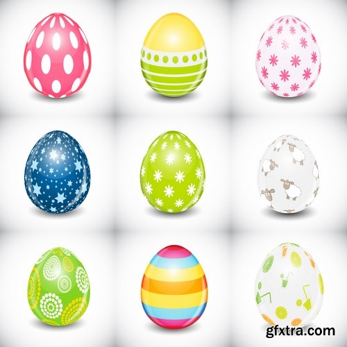 Easter Egg Collection Easter holiday gift card vector image 25 EPS