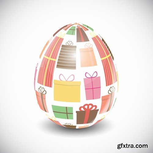 Easter Egg Collection Easter holiday gift card vector image 25 EPS