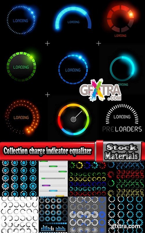 Collection charge indicator equalizer vector image 25 EPS