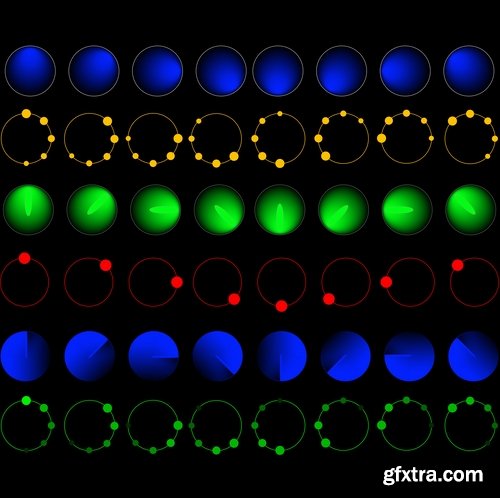 Collection charge indicator equalizer vector image 25 EPS