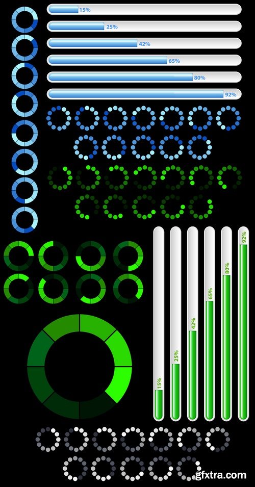 Collection charge indicator equalizer vector image 25 EPS