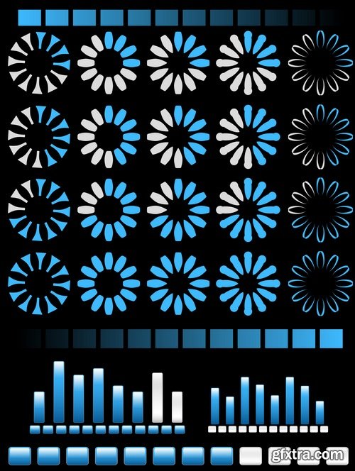 Collection charge indicator equalizer vector image 25 EPS