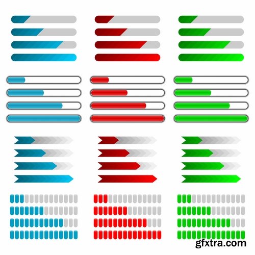 Collection charge indicator equalizer vector image 25 EPS