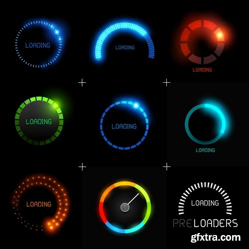 Collection charge indicator equalizer vector image 25 EPS