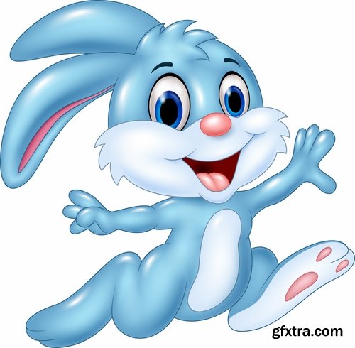 Collection of easter bunny gift card holiday vector image 25 EPS