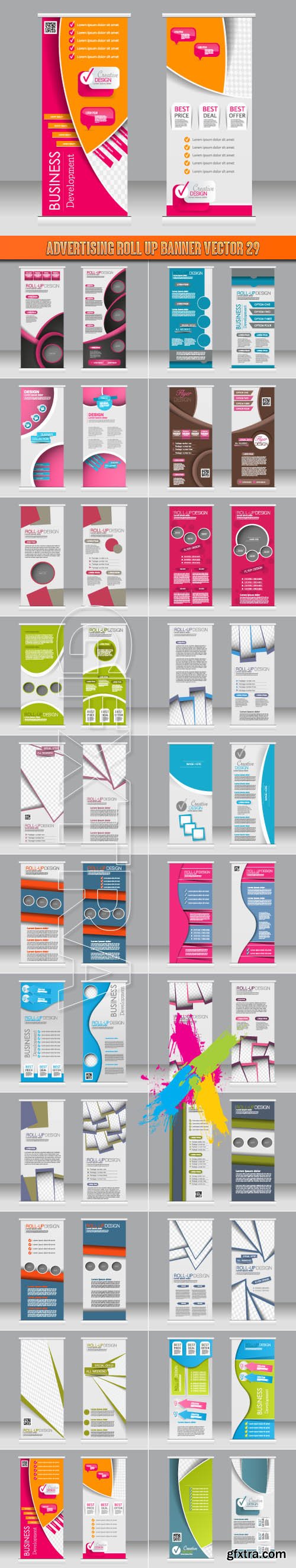 Advertising Roll up banner vector 29