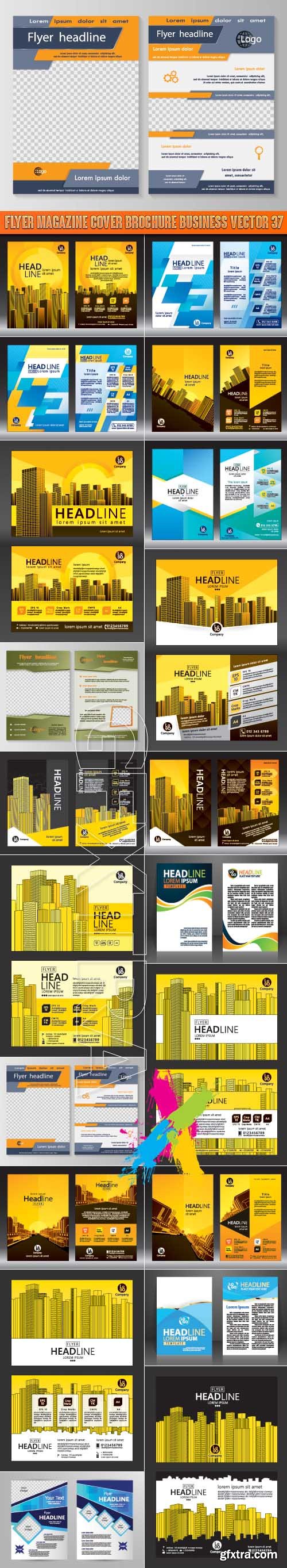 Flyer magazine cover brochure business vector 37