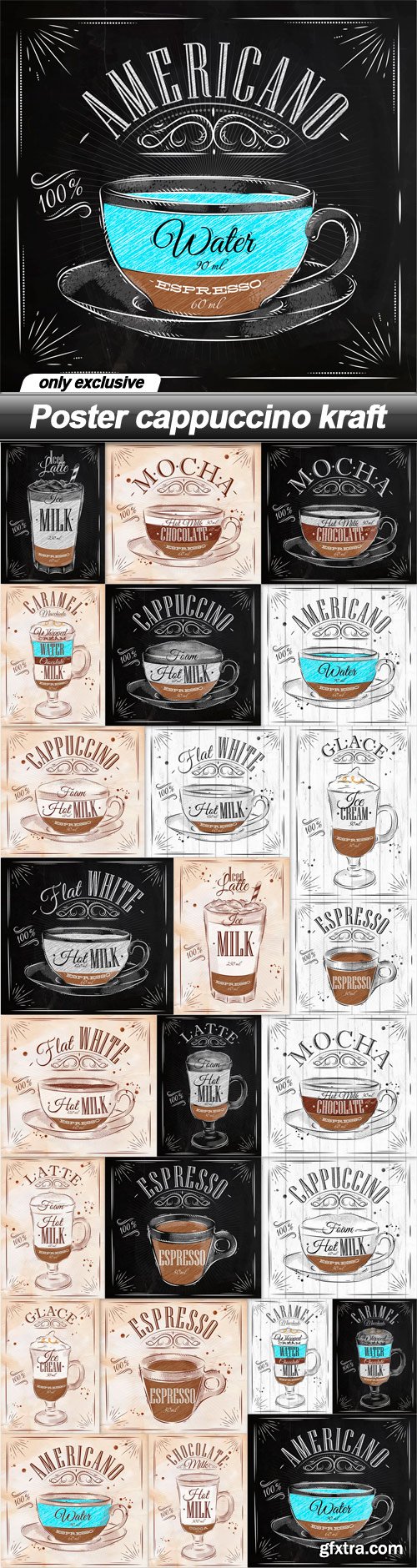 Poster cappuccino kraft - 25 EPS