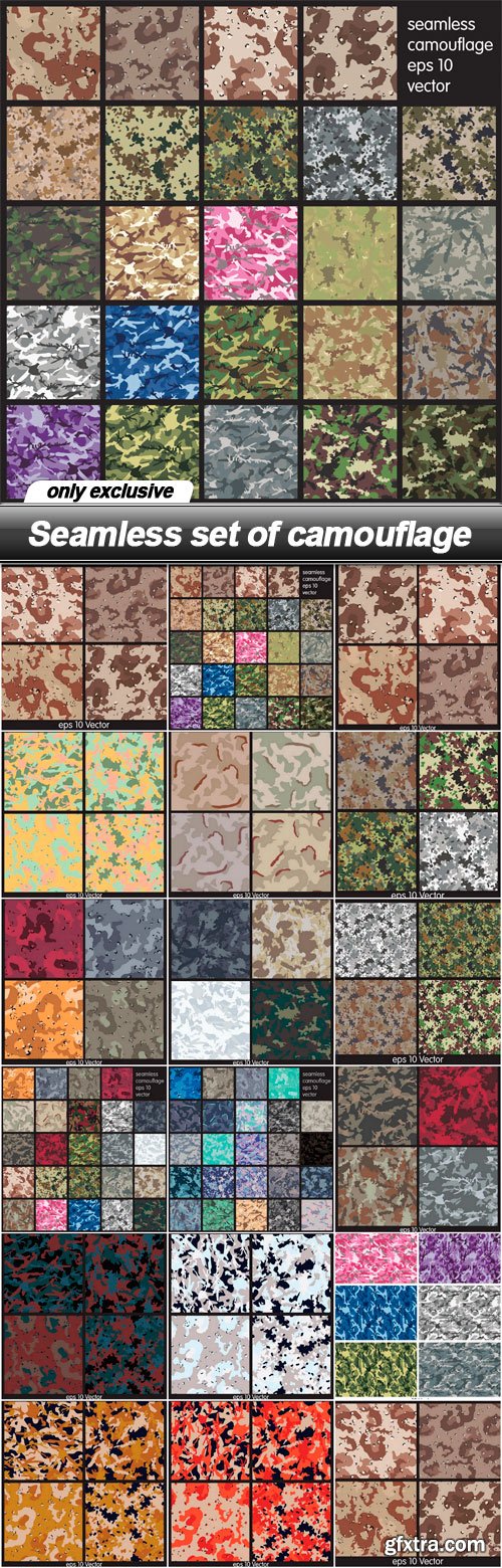 Seamless set of camouflage - 17 EPS