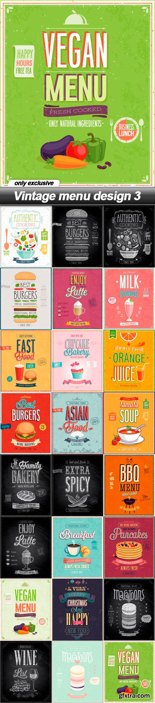 Vintage menu design 3 - 24 EPS