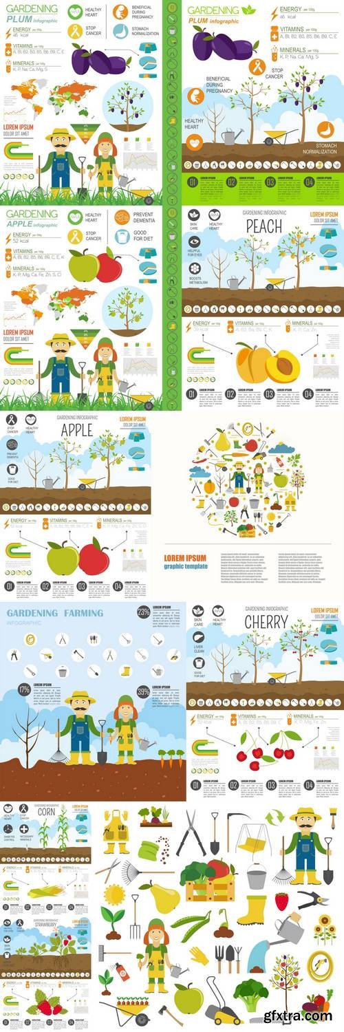 Gardening Work, Farming Infographic