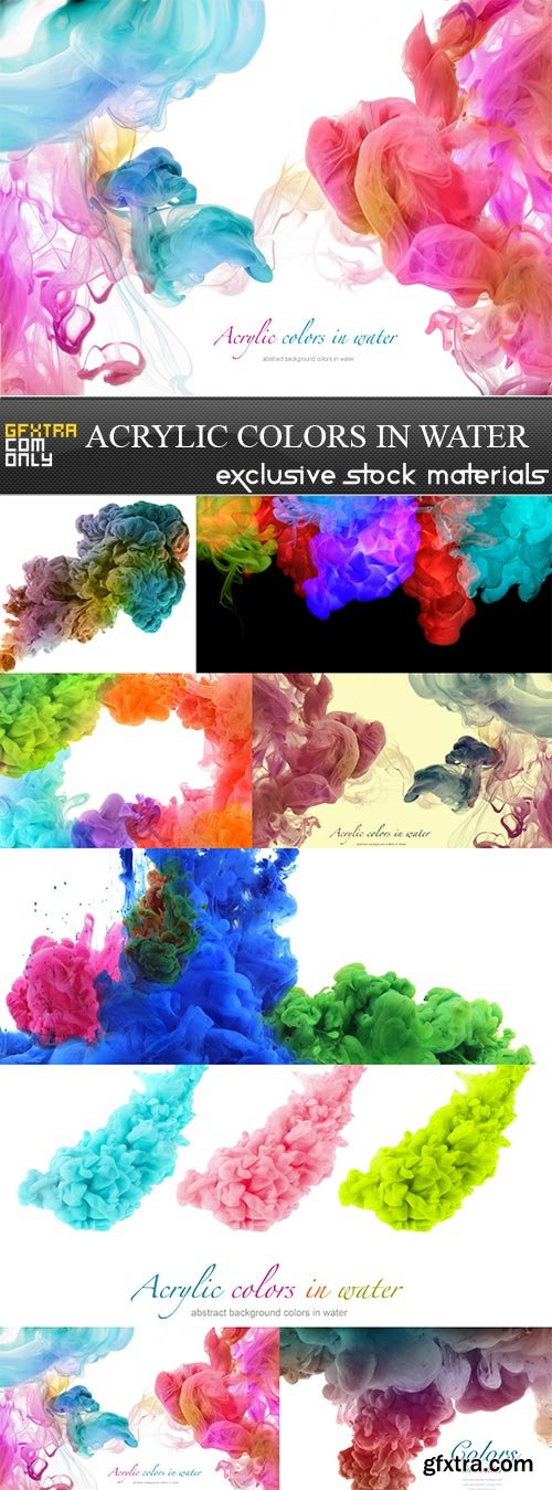 Acrylic colors in water, 8  x  UHQ JPEG