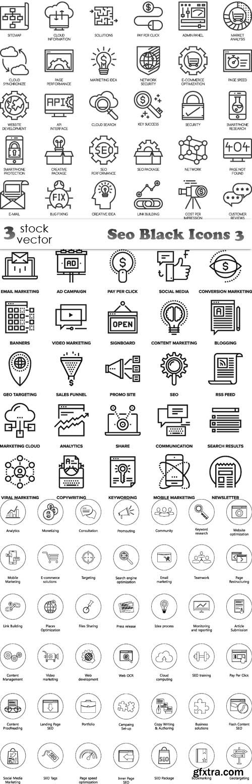 Vectors - Seo Black Icons 3