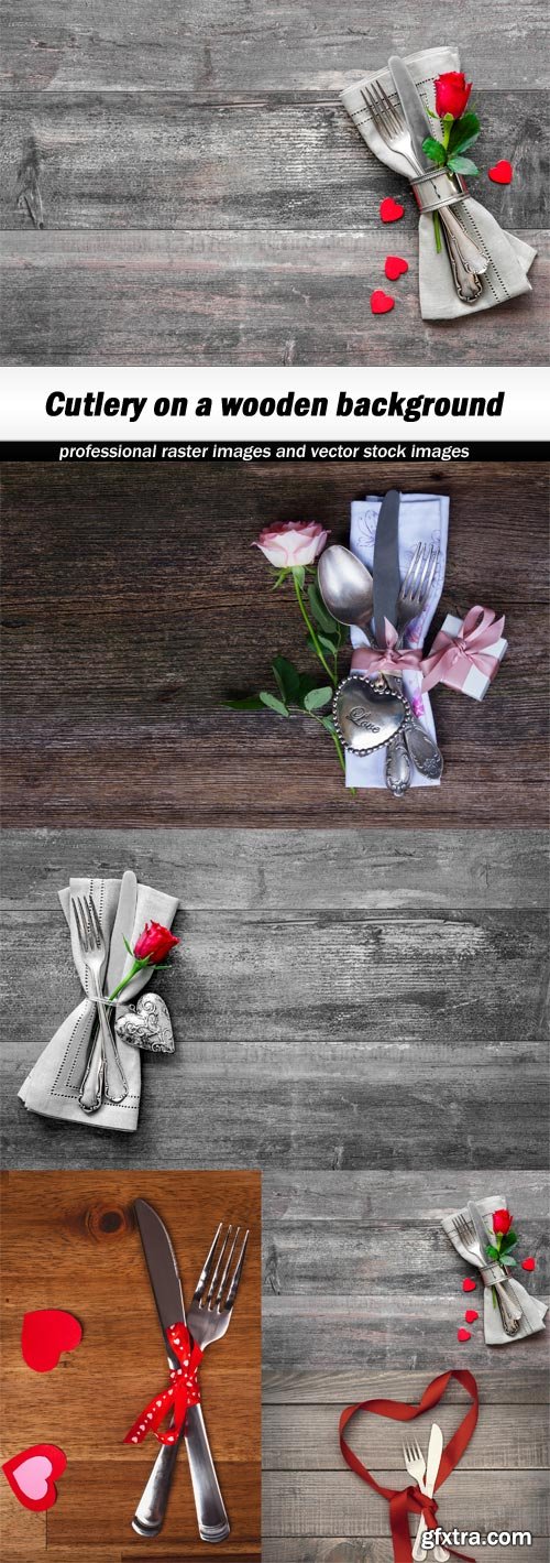 Cutlery on a wooden background