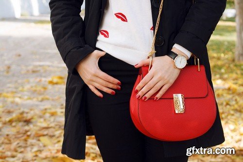 Girl with fashionable bag