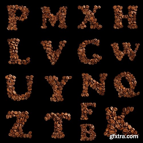 Collection of coffee alphabet letter 25 HQ Jpeg