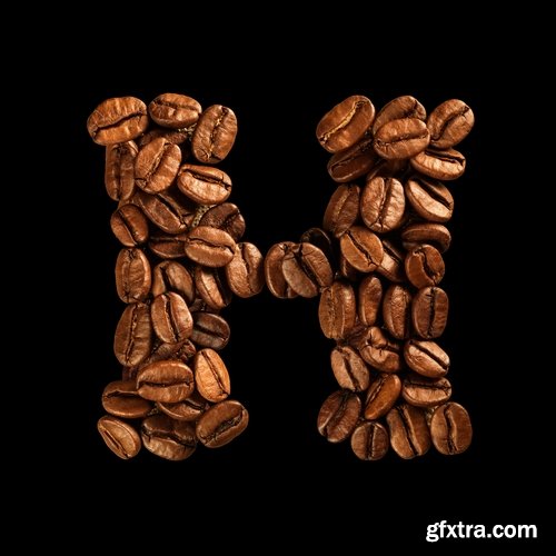 Collection of coffee alphabet letter 25 HQ Jpeg