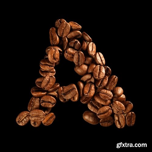 Collection of coffee alphabet letter 25 HQ Jpeg