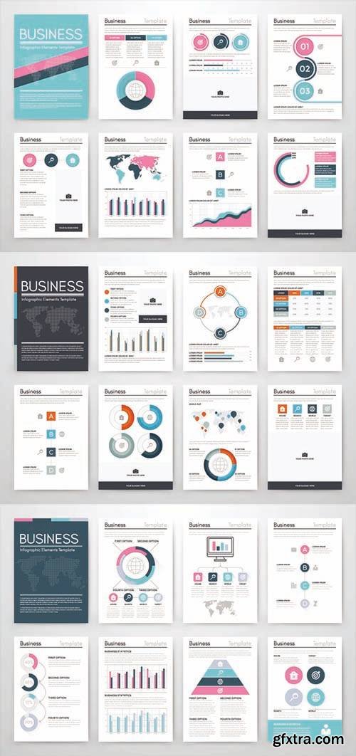 Vector Set of Infographics Business - Template for Business Style, Brochures