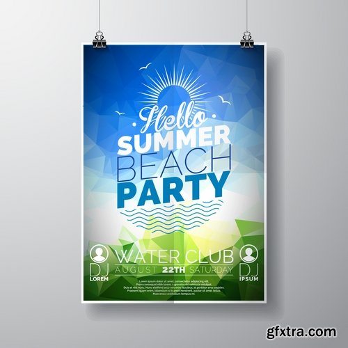 Collection flyer banner poster party holiday disco vector image 25 EPS