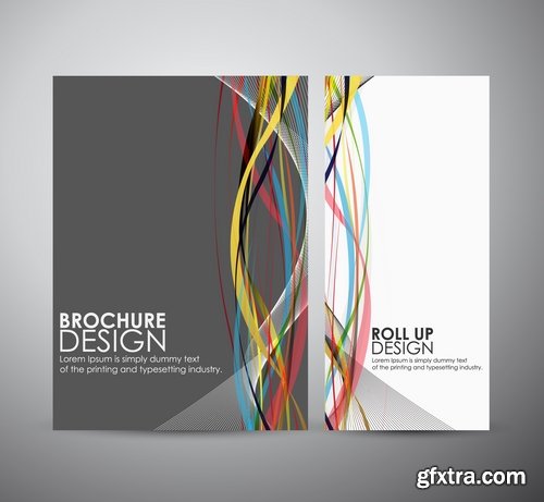 Collection of vector image flyer banner brochure business card 20-25 Eps