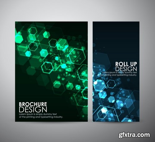 Collection of vector image flyer banner brochure business card 20-25 Eps