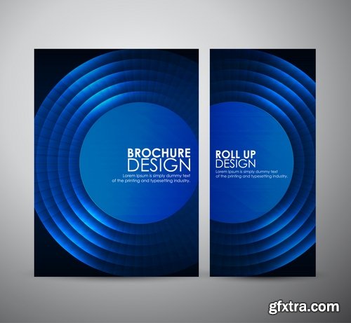 Collection of vector image flyer banner brochure business card 20-25 Eps