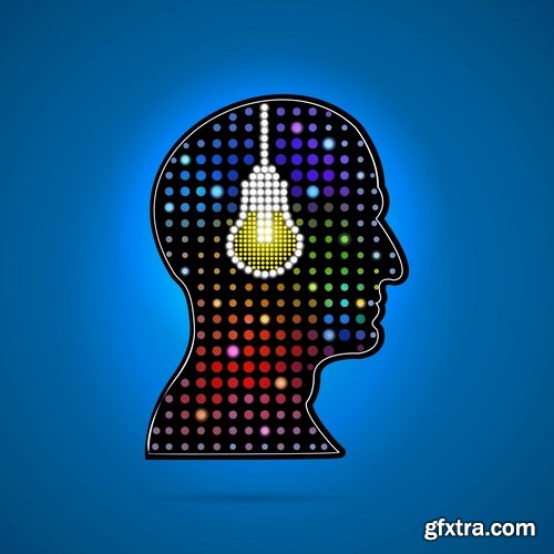 Collection of human brain infographics vector image 25 EPS