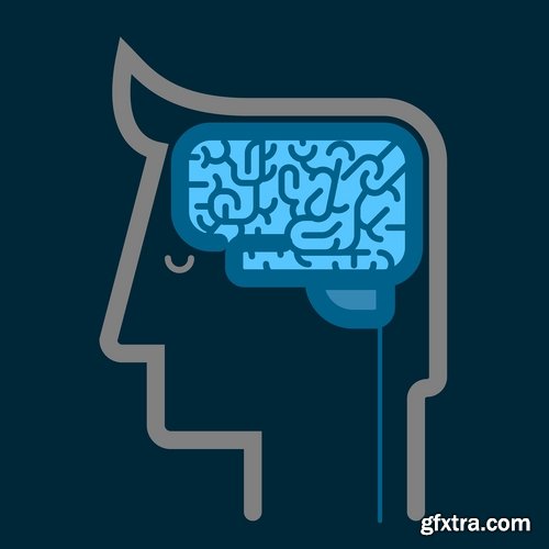 Collection of human brain infographics vector image 25 EPS