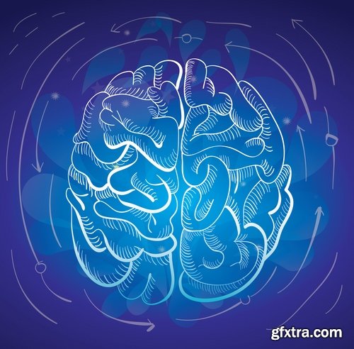 Collection of human brain infographics vector image 25 EPS